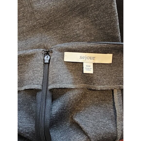 Sejour Women's Skirt Plus Size 16W Black Gray Pencil Skirt Back Slit - Picture 5 of 8